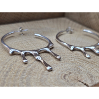 Echt zilveren oorbel stekers/hangers druipend 